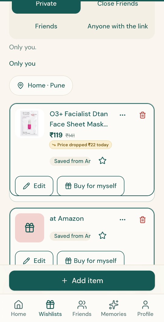 Preview of an item showing a lower price